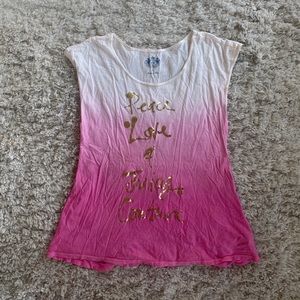 Juicy Couture - Pink Ombré Tee with Gold Text